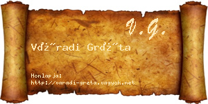 Váradi Gréta névjegykártya