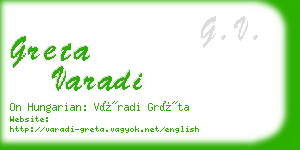 greta varadi business card